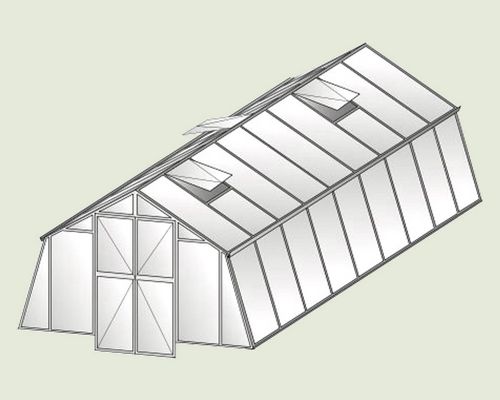 Gardn PROFI 450 - Glasgewächshaus mit 20 cm Türverlängerung