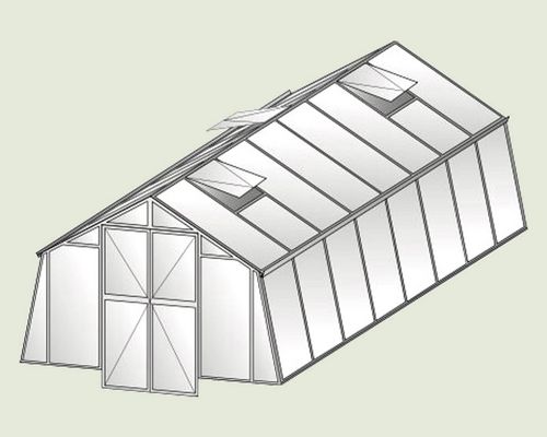 Gardn HOBBY 400 - Glasgewächshaus mit Türverlängerung