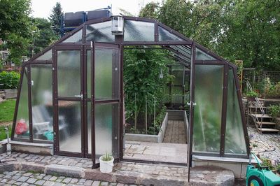 Gardn PREMIUM 450 - Glasgewächshaus mit 20 cm Türverlängerung