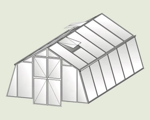 Gardn PROFI 300 - Glasgewächshaus mit 20 cm Türverlängerung
